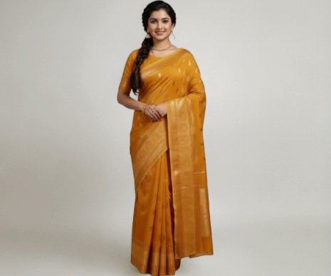 Mercerized Cotton Saree with Elegant Resham Thread Border | Soft, Breathable Fabric For Women | Perfect for Festive & Casual Occasions