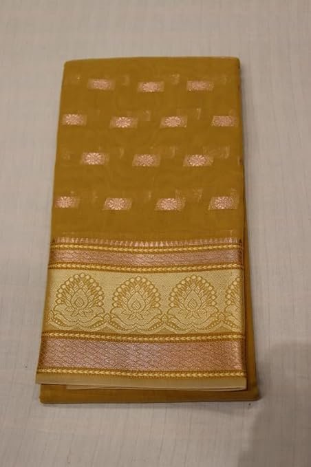 Mercerized Cotton Saree with Elegant Resham Thread Border | Soft, Breathable Fabric For Women | Perfect for Festive & Casual Occasions - Image 2