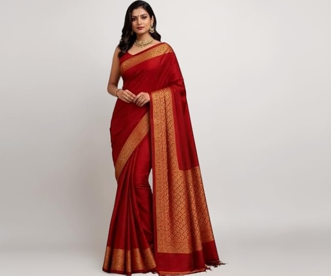 Banarasi Cotton Saree with Zari Work | Elegant Cotton Saree with Rich Border and Comfortable Fabric
