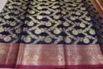 Banarasi Cotton Silk Saree Jaal work Saree for Women with Blouse Piece | Handcrafted Embroidered Saree - Image 4