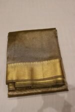 Banarasi Tissue Silk Saree for Women | Golden Green | Golden Zari Woven Border | Traditional Ethnic Wear | Lightweight Fabric - Image 2