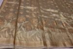 Banarasi Tissue Silk Saree for Women – Golden | Lightweight Saree with Rich Zari Border and Matching Blouse Piece - Image 4