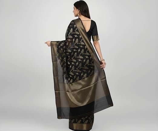 Banarasi Cotton Silk Saree with Zari Work | Traditional Elegant Saree for Weddings, Parties & Special Occasions