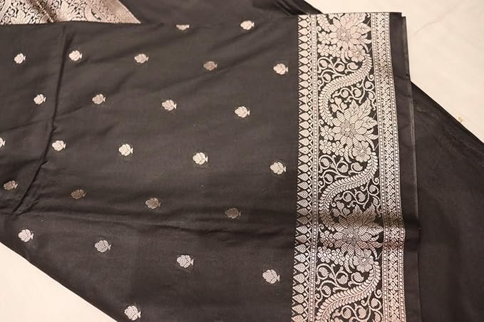 Banarasi Katan Silk Saree for Women | Pure Handloom Woven | Traditional Zari Border & Pallu | Premium Indian Ethnic Wear for Wedding & Festive Occasions - Image 4