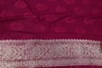 Banarasi Khaddi Georgette Saree with Rich Zari Weaving | Lightweight Traditional Saree for Women | Perfect for Wedding, Party & Festive Occasions Green Magenta - Image 7