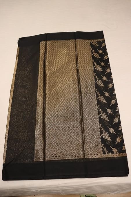 Banarasi Cotton Silk Saree with Zari Work | Traditional Elegant Saree for Weddings, Parties & Special Occasions - Image 3