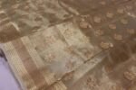 Banarasi Tissue Silk Saree for Women – Golden | Lightweight Saree with Rich Zari Border and Matching Blouse Piece - Image 5