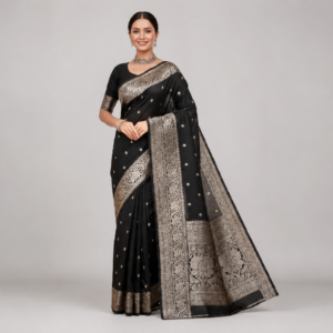 Banarasi Katan Silk Saree for Women | Pure Handloom Woven | Traditional Zari Border & Pallu | Premium Indian Ethnic Wear for Wedding & Festive Occasions