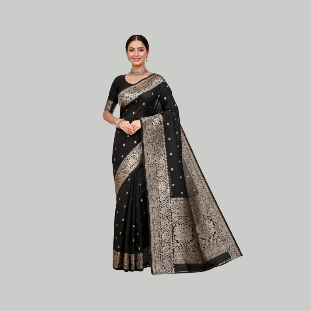 Utkrisht India (3) Banarasi Katan Silk Saree for Women | Pure Handloom Woven | Traditional Zari Border & Pallu | Premium Indian Ethnic Wear for Wedding & Festive Occasions - Image 1
