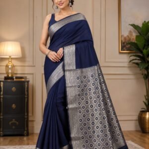 Banarasi Cotton Silk Saree with Golden Zari Work | Elegant Traditional Saree for Women | Lightweight Festive & with Blouse Piece