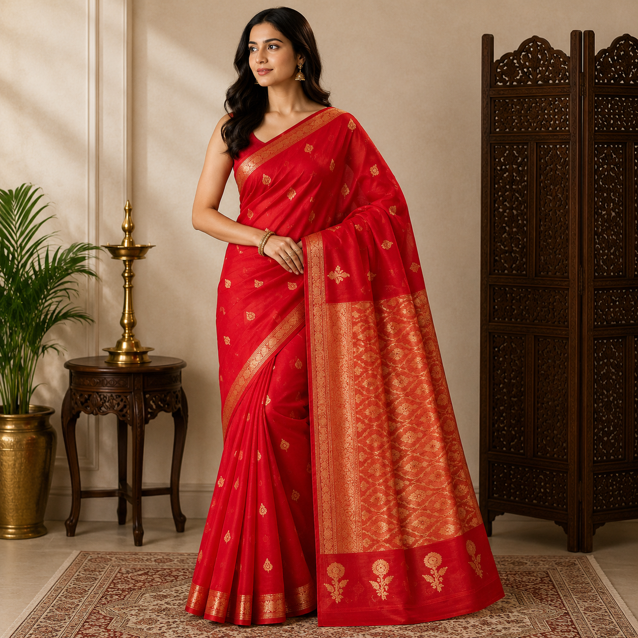 Banarasi Katan Silk Saree | Pure Woven Silk Fabric | Rich Zari Work Pallu | Blouse Piece Included (Pink)