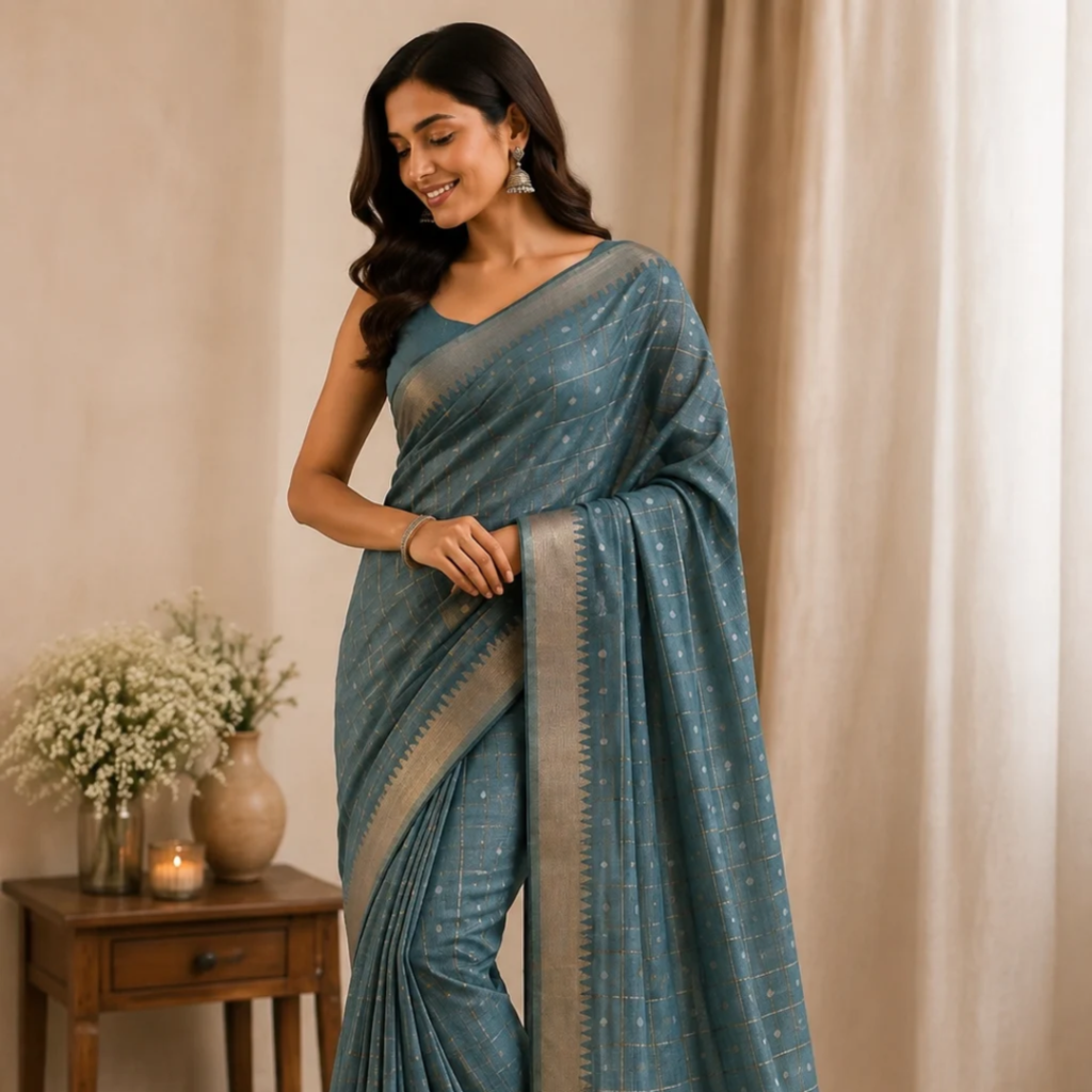 Elegant Banarasi Silk Saree for Women Handwoven Soft Silk Saree with Rich Zari Work & Traditional Pallu – Perfect for Weddings Blue