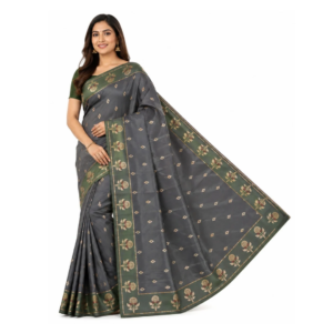 Banarasi Katan Silk Saree | Pure Woven Silk Fabric | Rich Zari Work Pallu | Blouse Piece Included (Green)