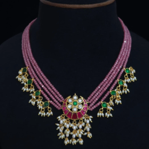 Jadau Kundan with Real CZ Beads Necklace