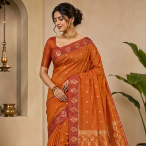 Banarasi Katan Silk Saree | Pure Woven Silk Fabric | Rich Zari Work Pallu | Blouse Piece Included