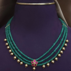 Jadau Kundan with Real CZ Beads Necklaces