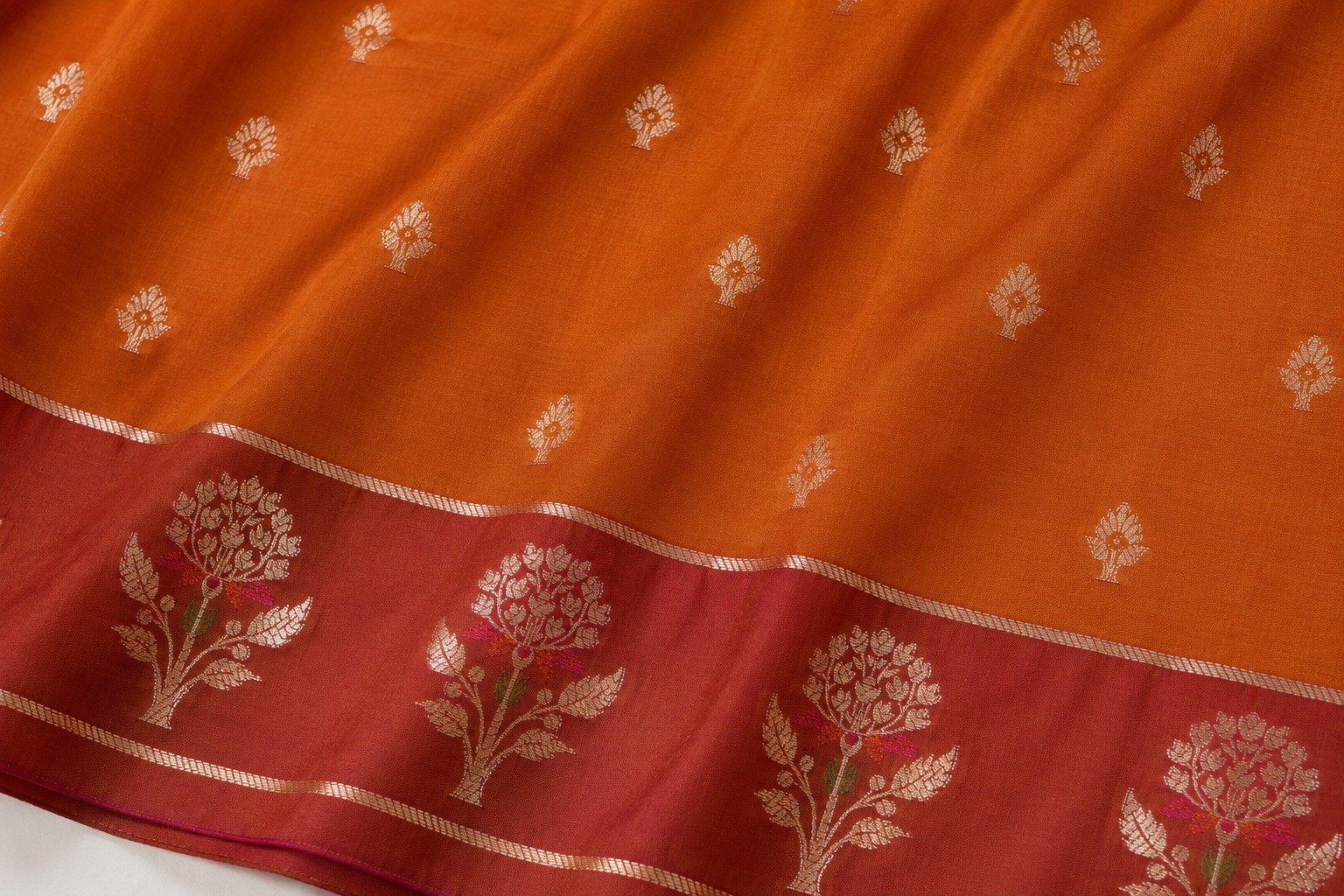 Banarasi Katan Silk Saree | Pure Woven Silk Fabric | Rich Zari Work Pallu | Blouse Piece Included - Image 4