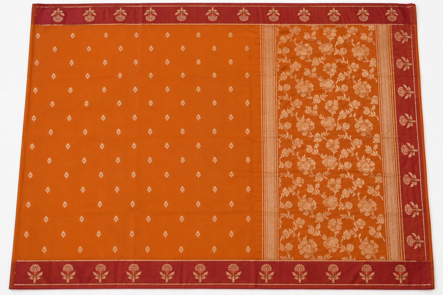 Banarasi Katan Silk Saree | Pure Woven Silk Fabric | Rich Zari Work Pallu | Blouse Piece Included - Image 6