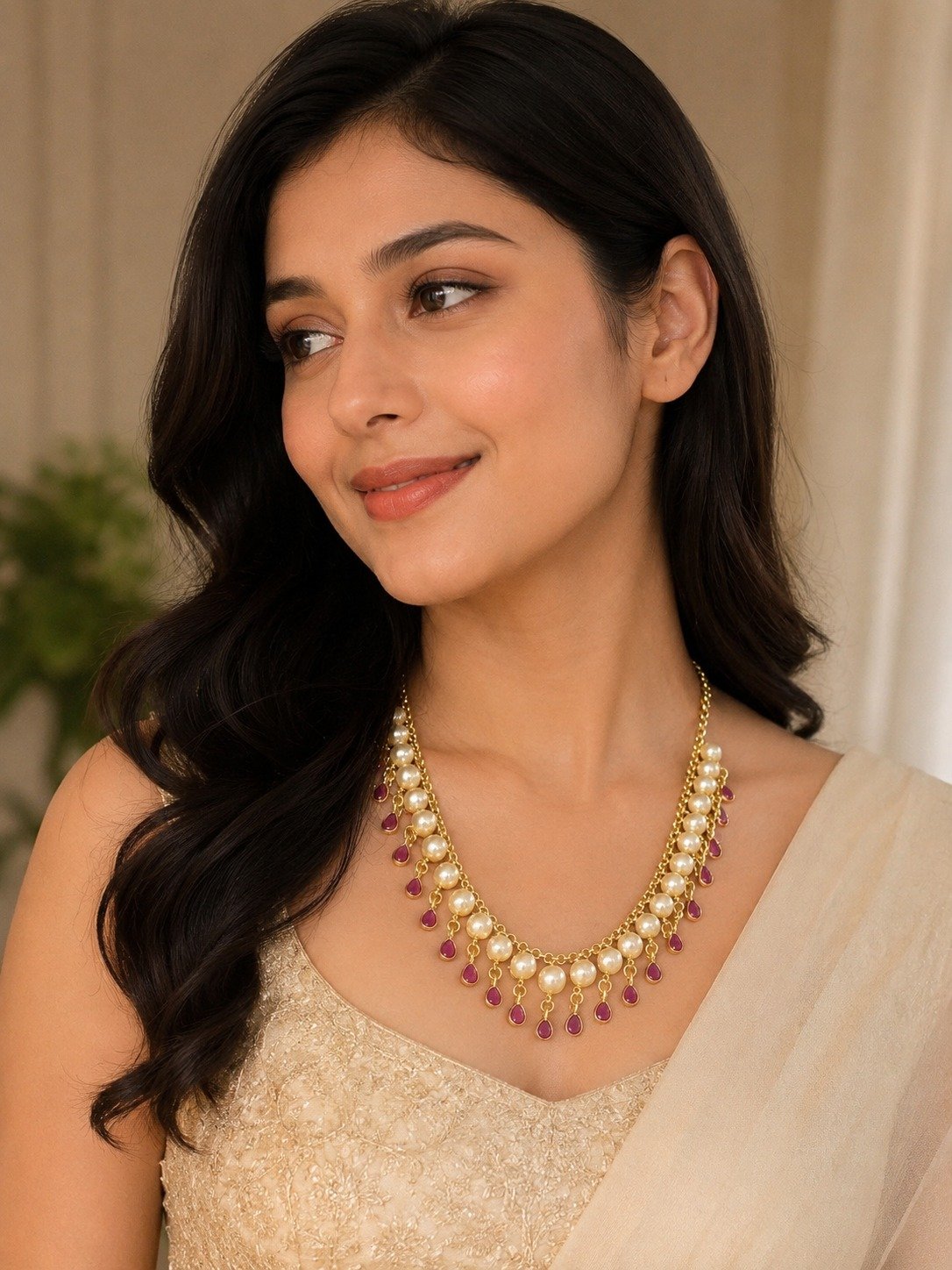 Pearl & Ruby Necklace - Image 2