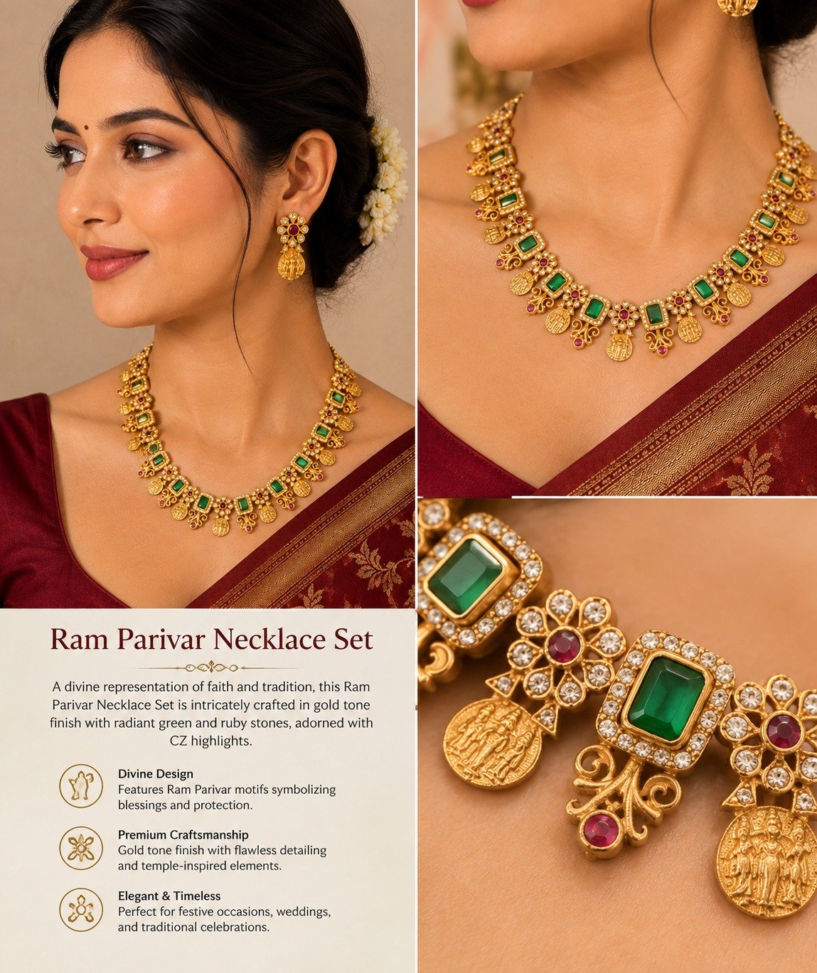 Ram Parivar Necklace Set - Image 2