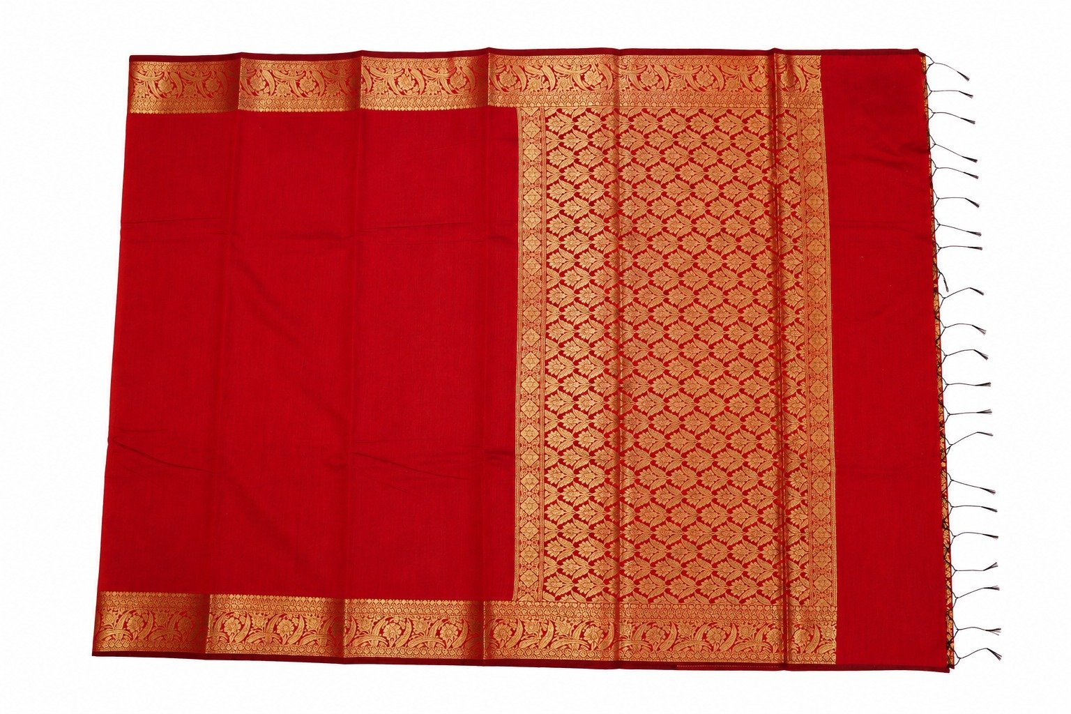 Banarasi Cotton Saree with Zari Work | Elegant Cotton Saree with Rich Border and Comfortable Fabric (Red) - Image 5