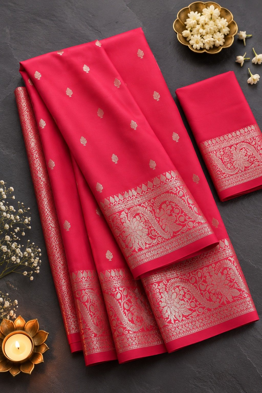 Banarasi Katan Silk Saree for Women | Pure Handloom Woven | Traditional Zari Border & Pallu | Premium Indian Ethnic Wear for Wedding & Festive Occasions (Pink) - Image 4