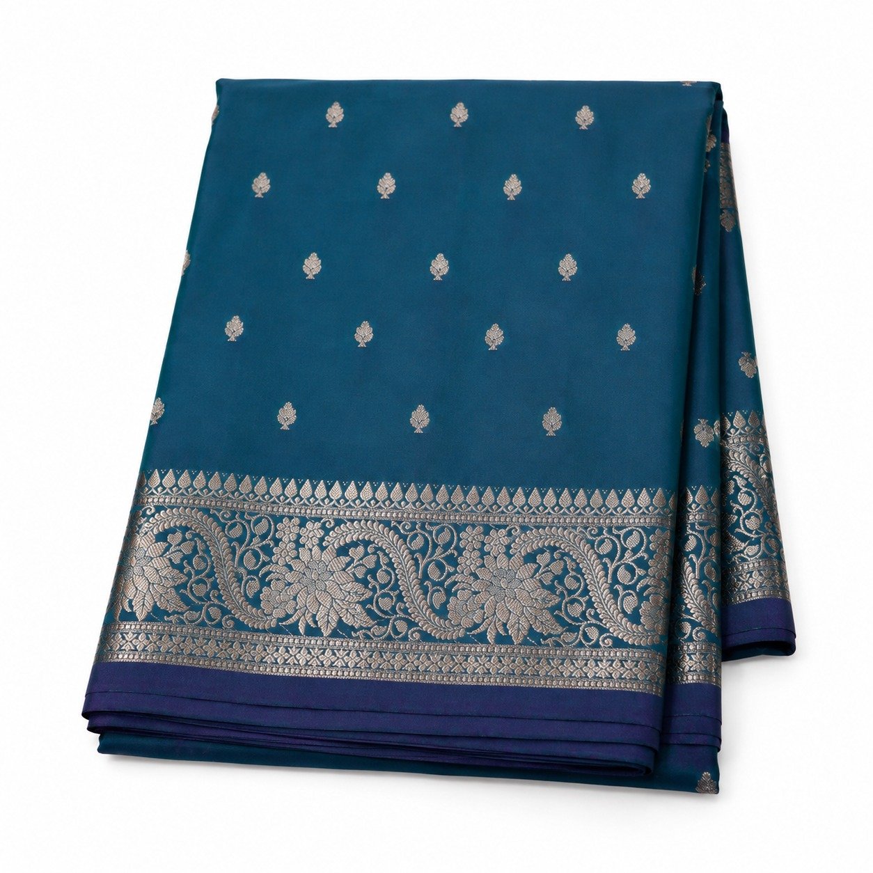 Banarasi Katan Silk Saree for Women | Pure Handloom Woven | Traditional Zari Border & Pallu | Premium Indian Ethnic Wear for Wedding & Festive Occasions (Firoji) - Image 4